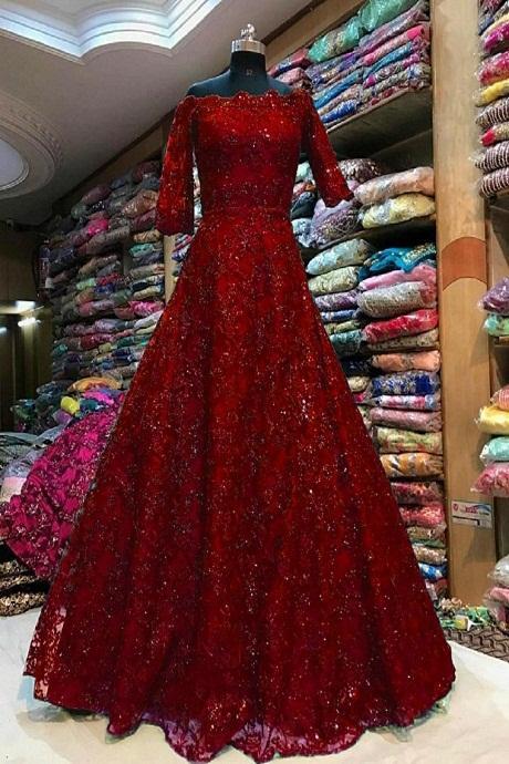Georgette Embroidered Designer Wedding Gowns, 3/4 Sleeve, Maroon,Blue at Rs  1399 in Surat